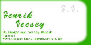 henrik vecsey business card